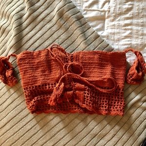 ANDI BAGUS M/L RUST BRIDIE CROP TOP NEW W/O TAGS